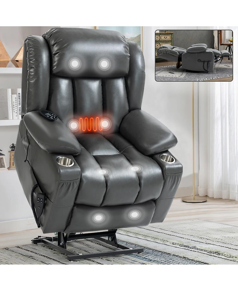 Streamdale Furniture Dual Motor Infinite Position Leatherair Power Lift Recliner Chair
