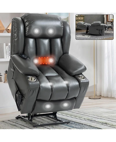 Streamdale Furniture Dual Motor Infinite Position Leatherair Power Lift Recliner Chair