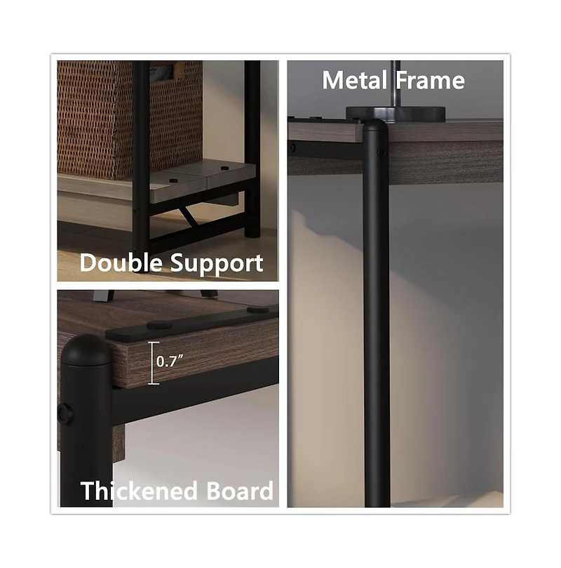 gaomon 40" 2-Tier Console Table with Storage Shelf