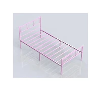 gaomon Twin Bed Frame with Headboard and Footboard Metal Platform Storage Soundless No Box Spring