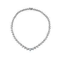 Bling Jewelry Classic Graduated Statement Cubic Zirconia Heart Shape Cz Tennis Necklace Collar