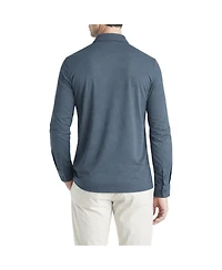 Level 7 Men's Office-Leisure Collection Melange Seamless Long Sleeve Shirt