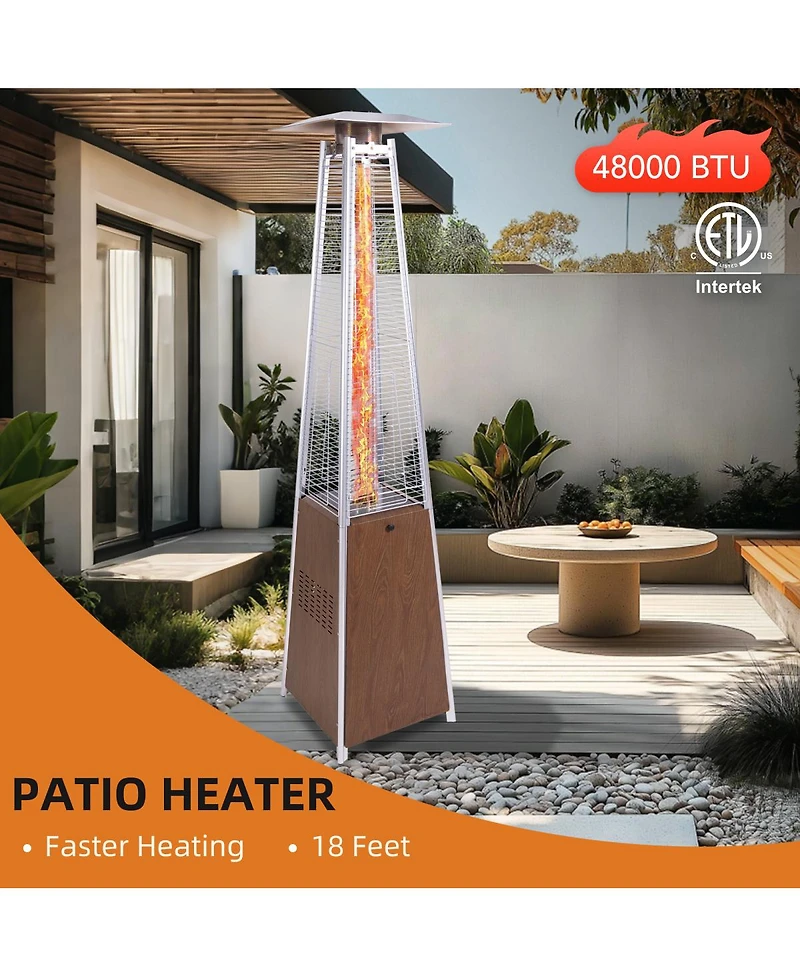 Streamdale Furniture Patio Heater 48,000 Btu Propane with Wheels & Cover, Outdoor/Indoor Use