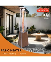 Streamdale Furniture Patio Heater 48,000 Btu Propane with Wheels & Cover, Outdoor/Indoor Use