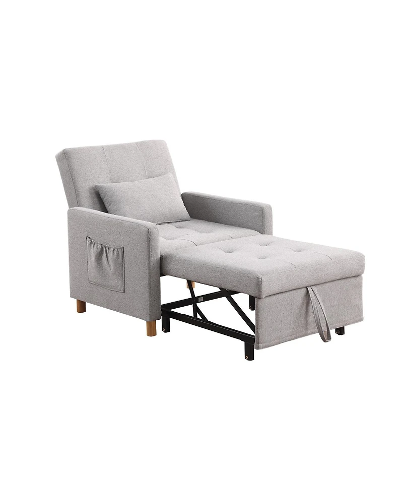 Streamdale Furniture Convertible Sleeper Sofa Chair Bed with Pillow, Adjustable Multi-Functional Sleeper Chair