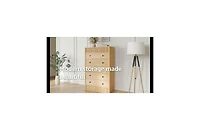 gaomon 5 Drawer Tall Dresser for Bedroom, 31.5" Wide Fluted Chest of Drawers, Modern Wood Storage Cabinet