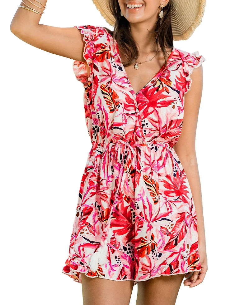 Cupshe Women's Floral Amulet Tropical Romper