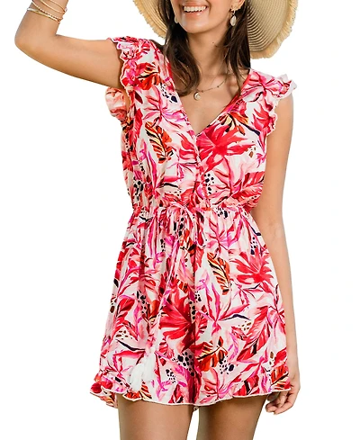 Cupshe Women's Floral Amulet Tropical Romper