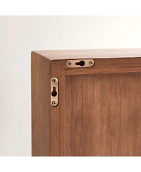 Tikamoon Solid Teak Bathroom Mirror with Shelf attached 55x30 New