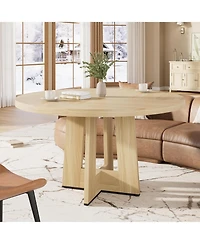 gaomon 47" Round Dining Table with Thickened Edge and Sturdy Pedestal Base