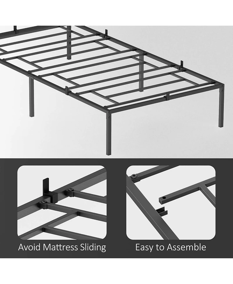 gaomon Full 10 Inch Metal Bed Frame Sturdy Steel Slats No Box Spring Needed Mattress Foundation Easy Set Up No Noise