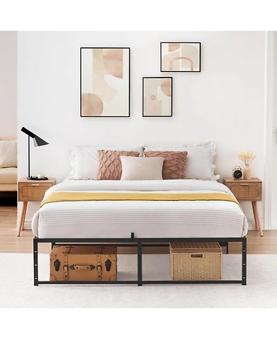 gaomon 14 Inch Metal Platform Bed Frame Heavy Duty Slats Storage No Box Spring Needed Easy Build Durable