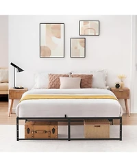 gaomon 14 Inch Metal Platform Bed Frame Heavy Duty Slats Storage No Box Spring Needed Easy Build Durable