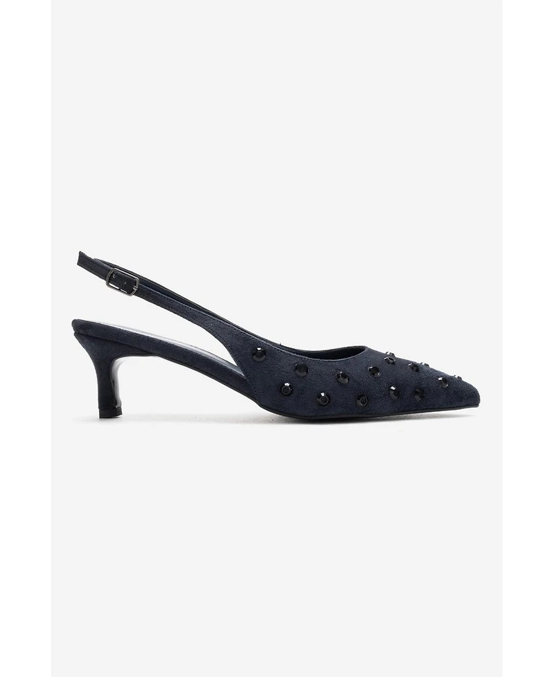 Prologue Shoes Women's Lorex Embellished Stiletto Slingback Pump