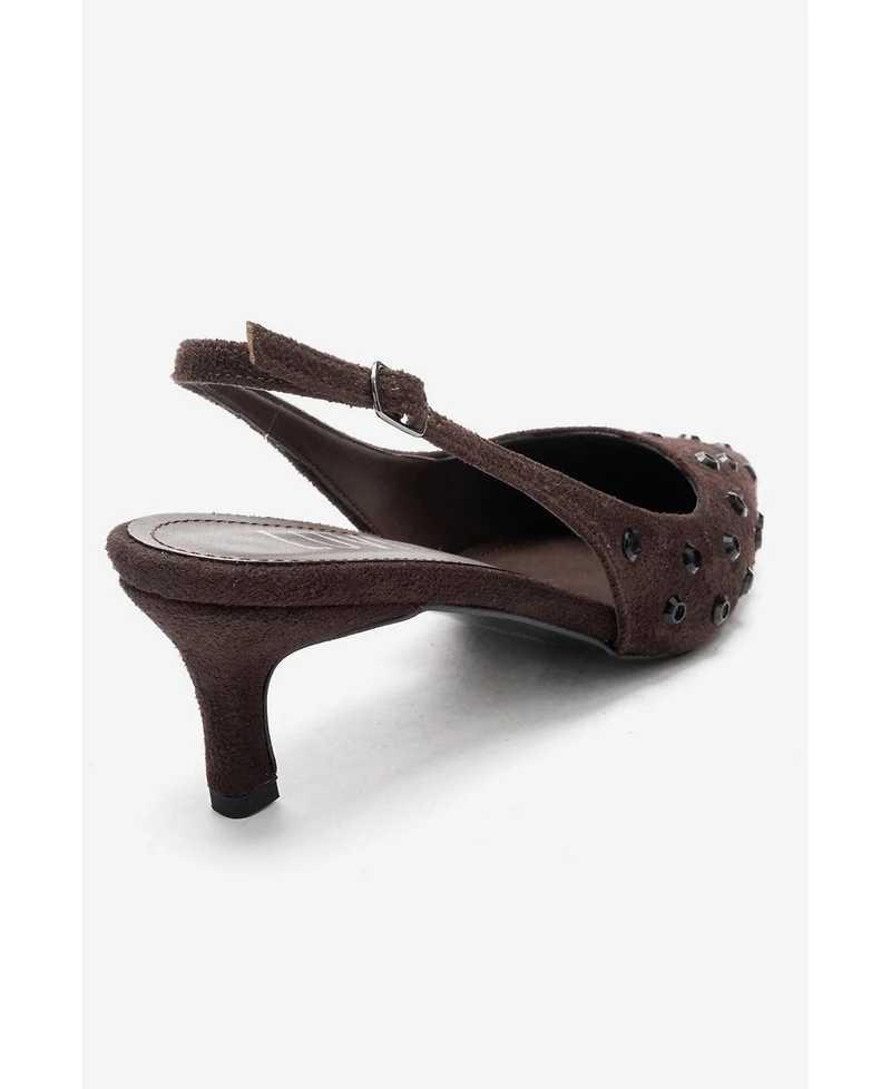 Prologue Shoes Women's Lorex Embellished Stiletto Slingback Pump