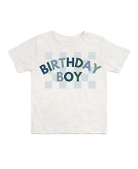 Sweet Wink Little Boys Birthday Boy Checker Short Sleeve T-Shirt