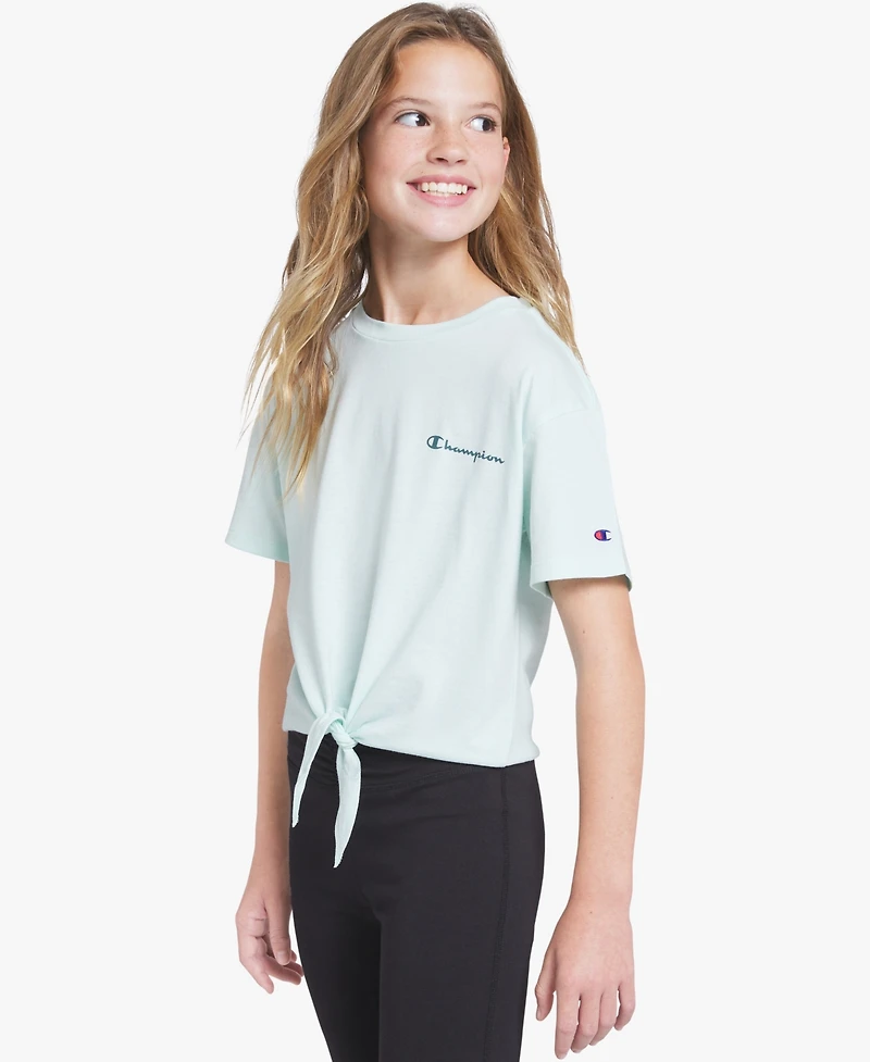 Champion Girls' 7-16 Tie-Front Short-Sleeve Top