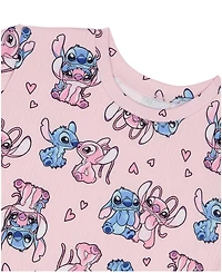 Lilo Stitch Girls' 4-10 Crewneck T-Shirt and Shorts, 2-Piece Set