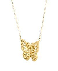 Macy's Butterfly Pendant Necklace in 22k Yellow Gold-Plated Sterling Silver