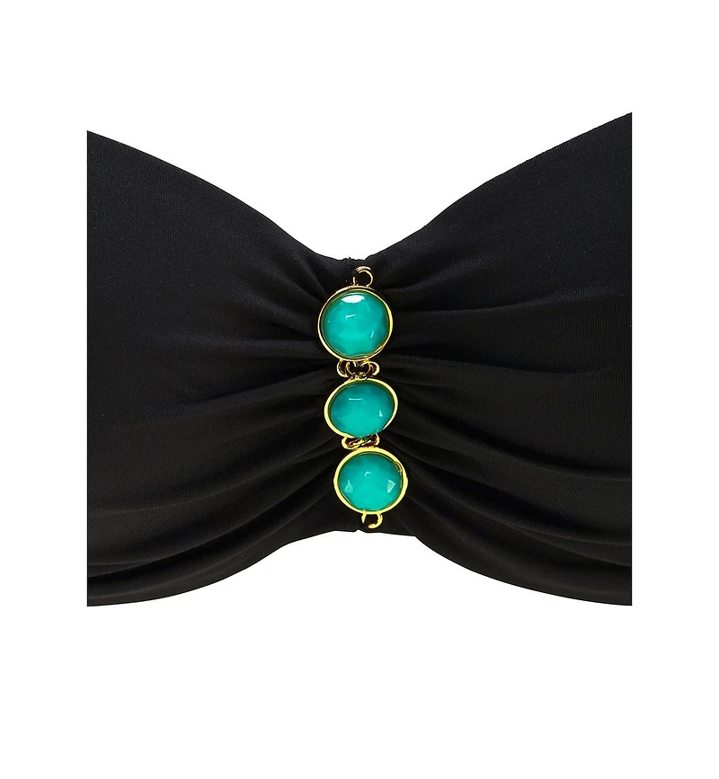 Lascana Women's Gem Detail Bandeau Bikini Swimsuit Top Bra Sizing