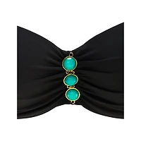 Lascana Women's Gem Detail Bandeau Bikini Swimsuit Top Bra Sizing