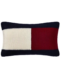 Tommy Hilfiger Rib Knit Flag Novelty Decorative Pillow, 11" x 18"