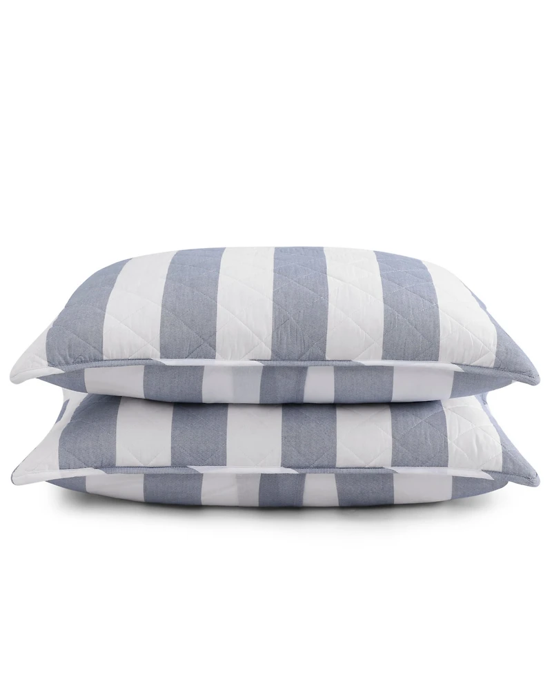 Tommy Hilfiger Capri Stripe Cotton Reversible 3-Pc. Quilt Set