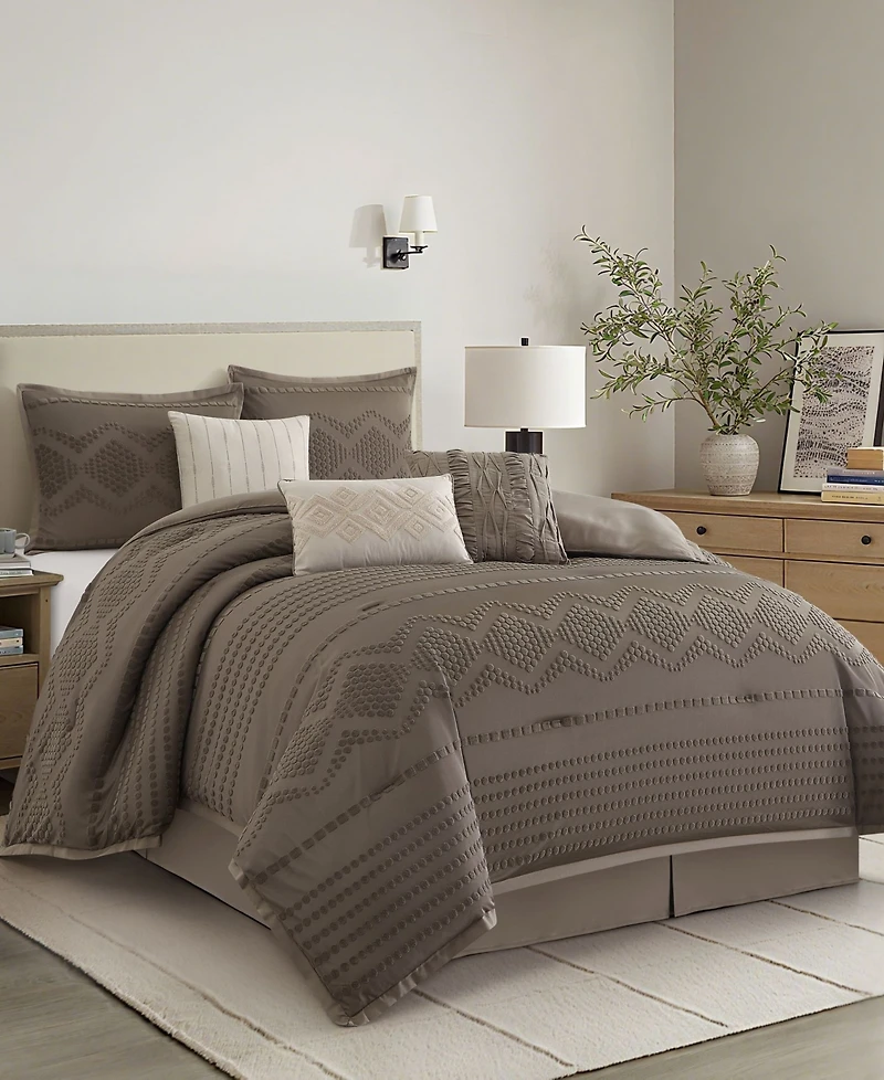Stratford Park Waverly Geometric 7-Pc. Comforter Set, Queen