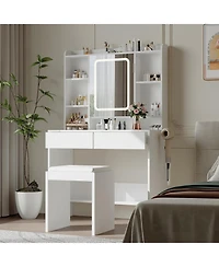 Gaomon Lighted Makeup Vanity Desk with Usb Ports