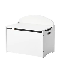 Slickblue Kids Storage Bench with Backrest and Safety Hinge Toy Box