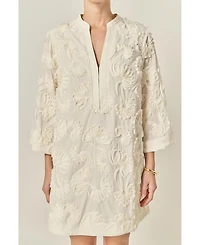 English Factory Oasis High Neck Lace Detailed Midi Dress