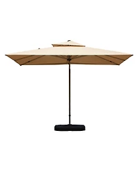 Mondawe Rectangle Cantilever Umbrella with Center Pole Base Not Included