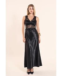 endless rose Women's Lace trim sleevesless midi dress