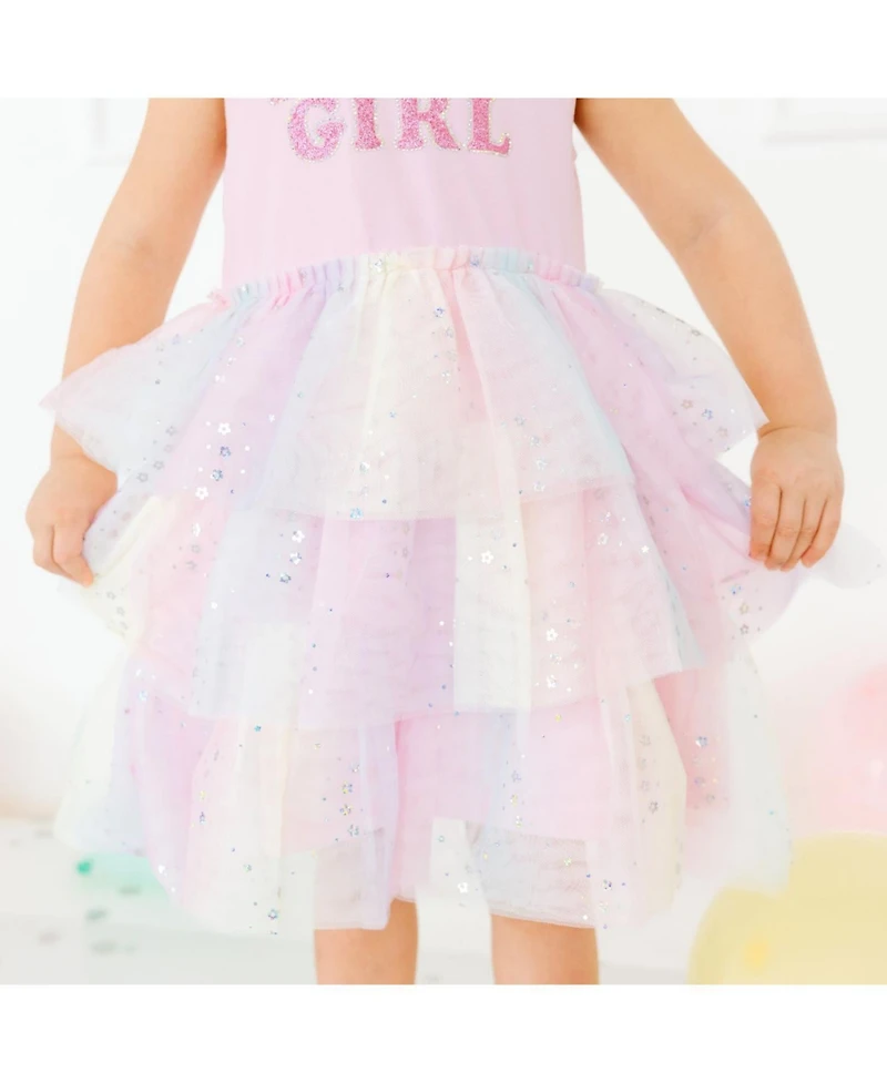 Sweet Wink Little Girls Birthday Girl Fairy Dust Short Sleeve Tutu Dress