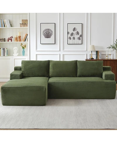 Streamdale Furniture L-Shaped Cloud Sectional Sofa, Deep Seat, Modular Sleeper