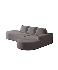 Streamdale Furniture Modern Curved Chenille Sectional Sofa Couch Set