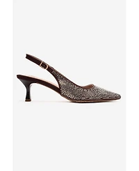 Prologue Shoes Women's Nella Embellished Slingback Pointed Toe Pump