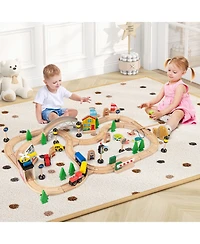 Mecale 78-Piece Activity Railway Playset for Kids, Ages 18 Months