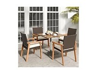 Slickblue Patio Rattan Dining Chairs Set of 2 with Removable Cushions