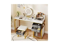 Slickblue 55" Makeup Vanity Desk with Rotatable Lighted Mirror