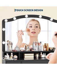 gaomon Makeup Vanity Desk with Led Lighted Mirror