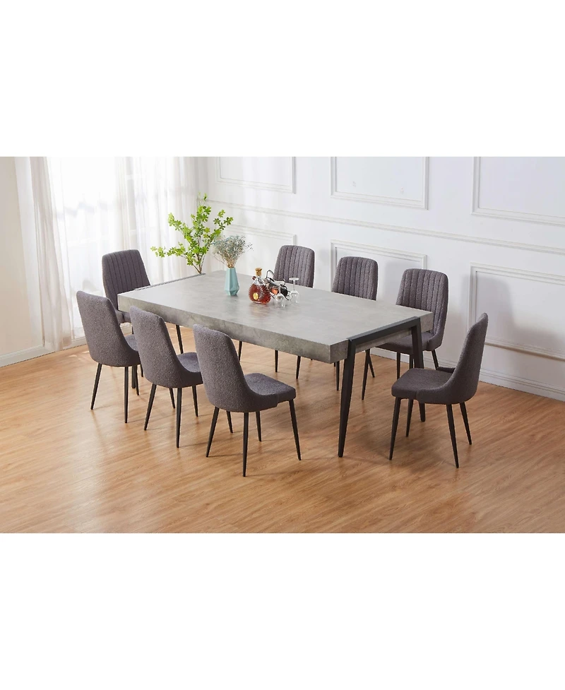 Kings Brand Furniture Modern Dining Table with marble Finish and Metal legs