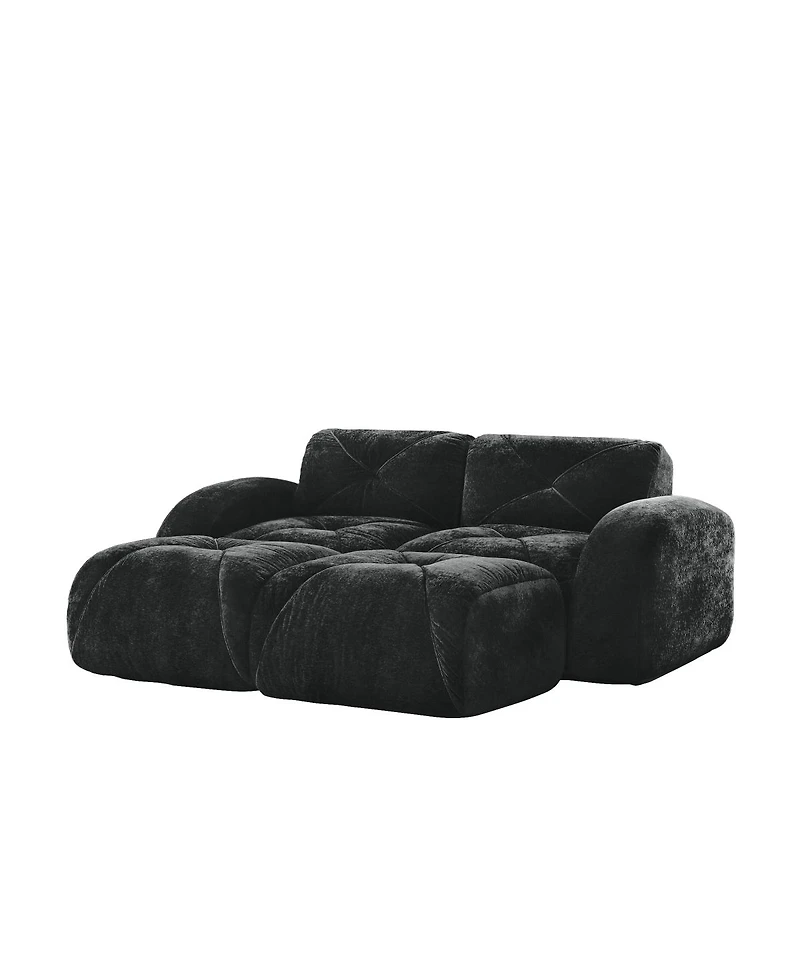 Streamdale Furniture U-shaped Boneless Sofa, Soft Velvet, Tufted, High Density Sponge, No Assembly