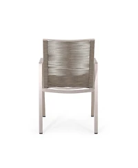 Streamdale Furniture Outdoor Modern Aluminum Dining Chair with Rope Seat