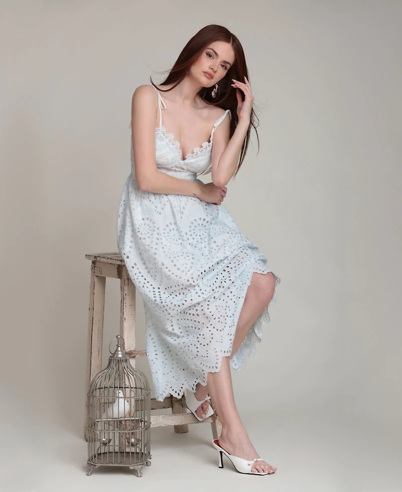 Avec Les Filles Women's Sweetheart Neck Midi Dress