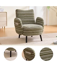 Streamdale Furniture Modern armchair with sanded fabric, side pocket, solid wood legs