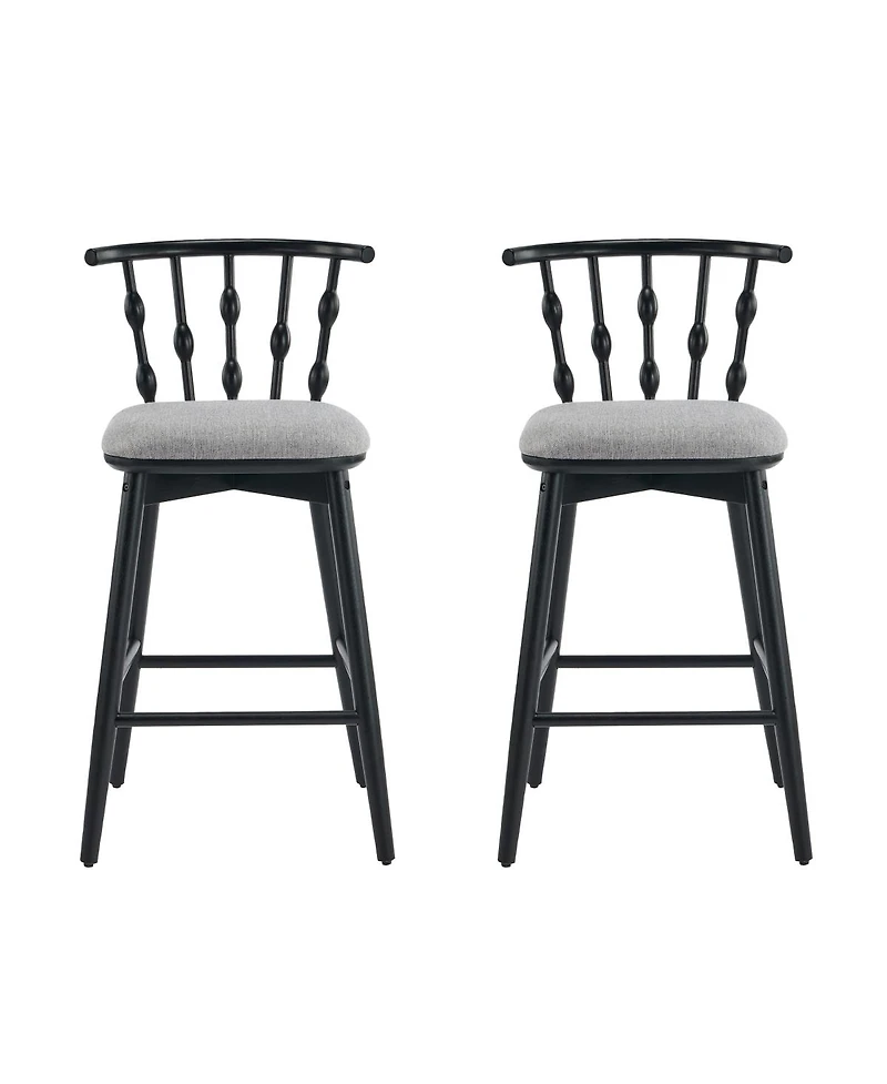 Streamdale Furniture Modern Hourglass Back Rubberwood Bar Stool - Set of 2