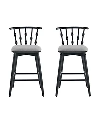 Streamdale Furniture Modern Hourglass Back Rubberwood Bar Stool - Set of 2