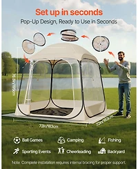 Mecale Pop-Up Sports Bubble Tent for 2–4 People with Floor Mat and Cover