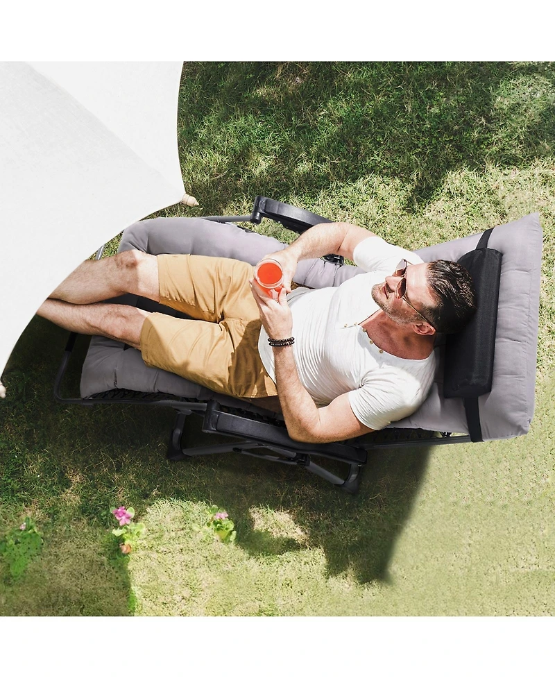 Mecale 33 Inch Zero Gravity Recliner Chair with Cushion and Cup Holder